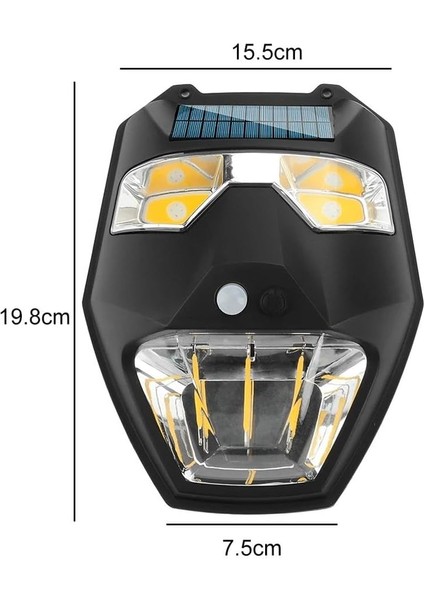 Solar Güneş Enerjili Lamba Panter 2 Cop LED Sensörlü 5 Işık Modlu Su Geçirmez Duvar Teras Bahçe Agaç Patika Garaj Balkon Dekorasyon Aydınlatması modelleri