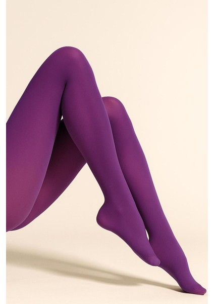 Micro 40 Orta Kalın Mat Mor Külotlu Çorap - Tarzınla Fark Yarat