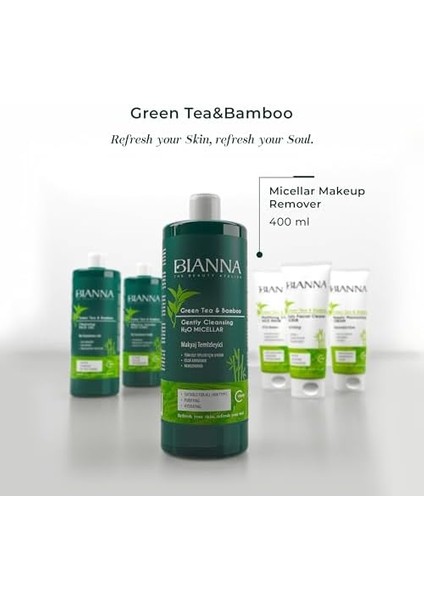 Bianna Makyaj Temizleme Suyu C Vitaminli Bambulu ve Yeşil Çaylı Makyaj Temizleyici - 400ML