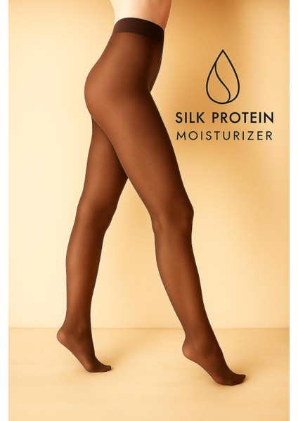 Ipek Proteinli Parfümlü 50 Den Kestane Külotlu Çorap – Ultra Yumuşak, Mat ve Konforlu Bel Lastikli