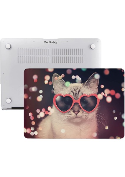 MacBook Pro 13 Kılıf – A2338 M1 M2, A2251 A2289 A1706 A1708 A1989 A2159 Uyumlu – Tpu Sert Kapak, Lazer Uv Kedi Baskılı, Çizilmeye Dayanıklı Koruma Pembe