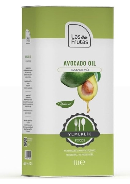 Las Frutas Yemeklik Avokado Yağı 1 Lt –%100 Doğal, Yüksek Isıya Dayanıklı, Soğuk Sıkım