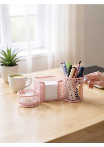 Masaüstü 3'lü Toz Pembe Seti ND-1001