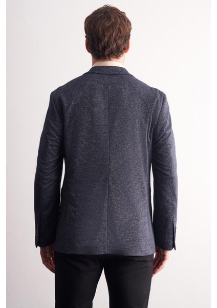 Lacivert Mono Yaka Kendinden Desenli Esnek 6 Drop Comfort Fit Classic Ceket 1002255155 indirimleri