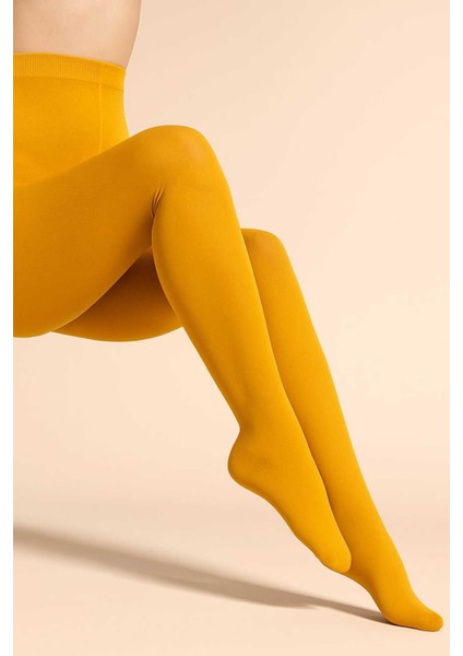 Micro 40 Orta Kalın Mat Safran Külotlu Çorap - Tarzınla Fark Yarat modelleri