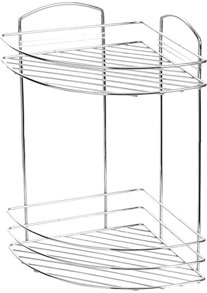 BK032 2 Katlı Duş Rafı ve Sabunluk, Krom
