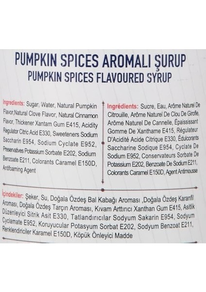 Nish Pumpkin Spices Aromalı Şurup 700 ml fiyatları