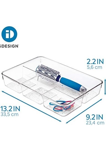 Idesign Kozmetik Düzenleyici, Makyaj Için Yapılı Plastik Düzenleme Kutusu, 4 Bölmeli, Kozmetik Saklamak Için, Şeffaf modelleri