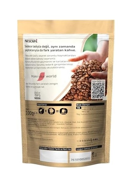 Nescafé Gold Çözünebilir Kahve Ekopaket, 100 G fiyatları