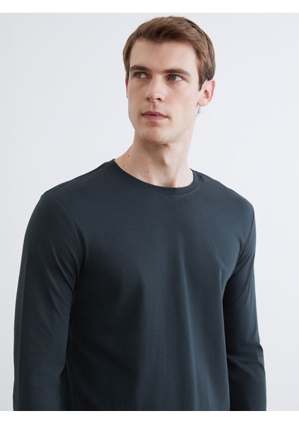 Yeni Sezon Bisiklet Yaka Uzun Kollu Erkek Tişört