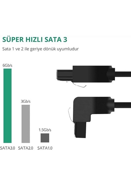 40 cm Sata Data Kablo - 90 Derece - Metal Klip fiyatları