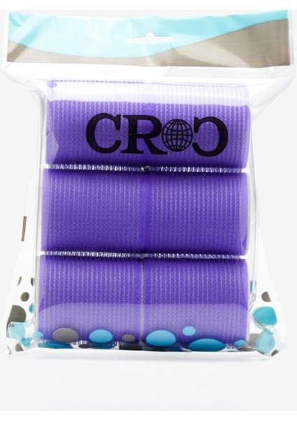 Croc 1203 Cırtlı Sünger Bigudi Mor 6lı Çap 5cm