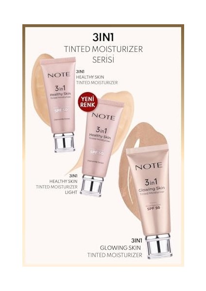Note 3 In 1 Healthy Skin Light Tinted Moisturizer 50 Spf Renk Ton Eşitleyici Aydınlatıcı Krem, 00 Açık Ton fiyatları