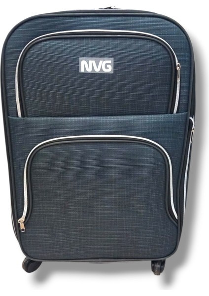 848-26 Havlu Kumaş 4 Teker Ekose Desen Orta Boy Valiz