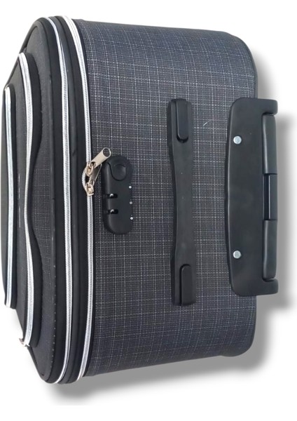 848-26 Havlu Kumaş 4 Teker Ekose Desen Orta Boy Valiz modelleri