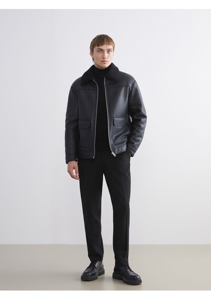 Yeni Sezon Standart Kalıp Erkek Deri Görünümlü Mont fiyatları