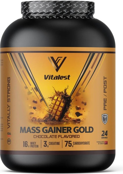 Vitalest Mass Gainer 2400 gr Çikolata Aromalı | Yüksek Kalorili Kilo ve Hacim Artırıcı Toz Takviye | Sporcu Gıdası Protein ve Karbonhidrat Desteği