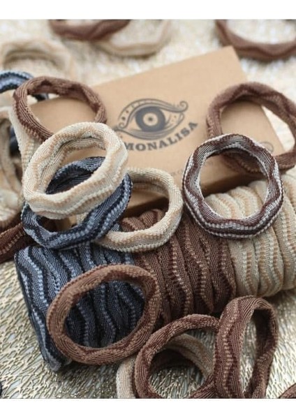 Kadın Kahverengi Desenli 12'lihavlu Lastik Toka Seti, Toka Organizer, Toka, Kız Çocuk Toka, Toka Organizer fiyatları