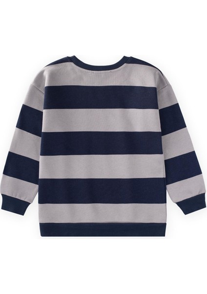 Sweatshirt 4-12 Yaş Gri Lacivert Çizgili fiyatları