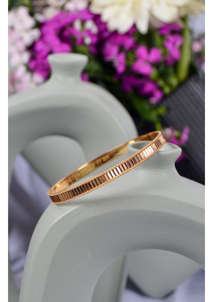 15 gr (Gram) 22 Ayar Aynalı Sazan Ray Desen Bilezik