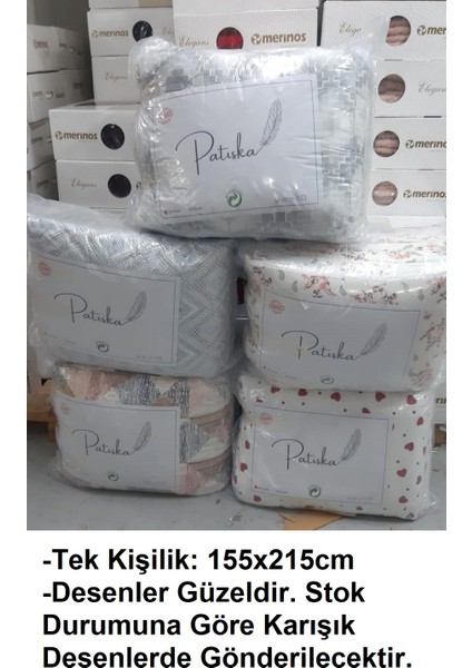 Polycotton Tek Kişilik Desenli Silikon Yorgan (155X215) fiyatları