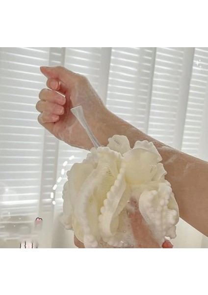 Busstier Sihirli Köpürtücü Banyo Süngeri - Ponponlu Yumuşak Banyo Lifi, Yoğun Köpük Için Pratik ve Dayanıklı Temizlik Süngeri