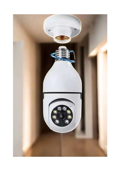 Wifi Kamera Duylu Ampul Görünümlü 360 Derece Dönebilen Ev Kamerası fiyatları