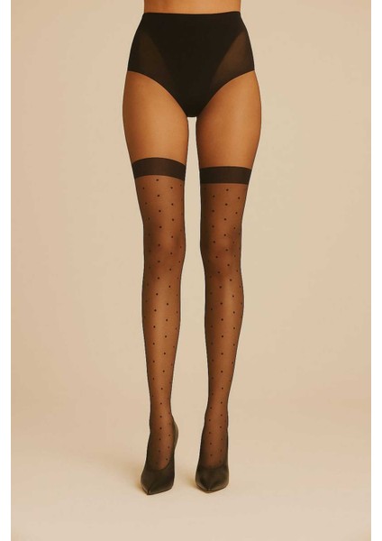 Luara Siyah Desenl Kadın Külotlu Çorap modelleri