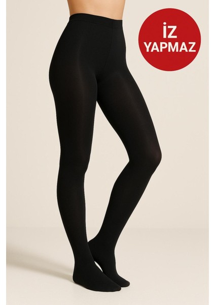 Siyah Micro 100 Den Külotlu Çorap Opak Parlak Külodu Dikiş Izi Yapmayan Külotlu Çorap