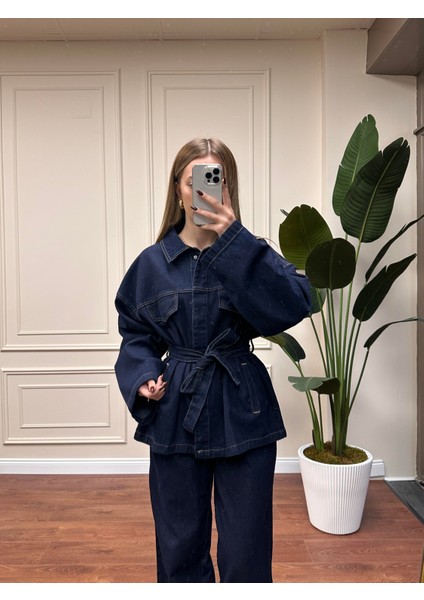 Beli Kuşaklı Kot Takım - Lacivert fiyatları