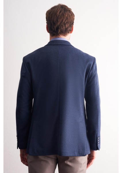 Lacivert Mono Yaka Kendinden Desenli Pamuklu 4 Drop Comfort Fit Classic Ceket 1002255158 indirimleri