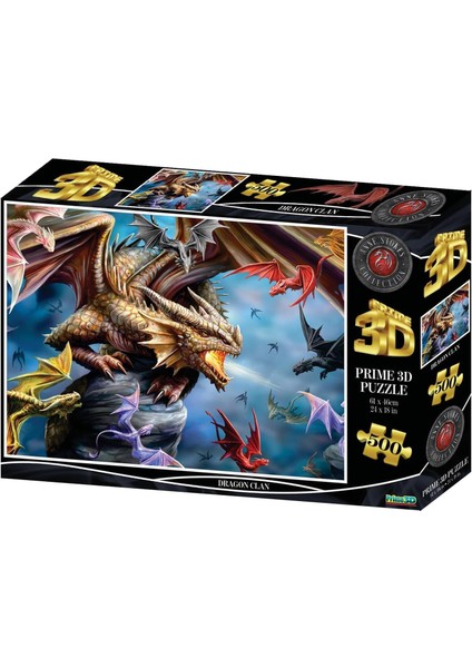 3D - Dragon Clan - 500 Parça Yetişkin Puzzle