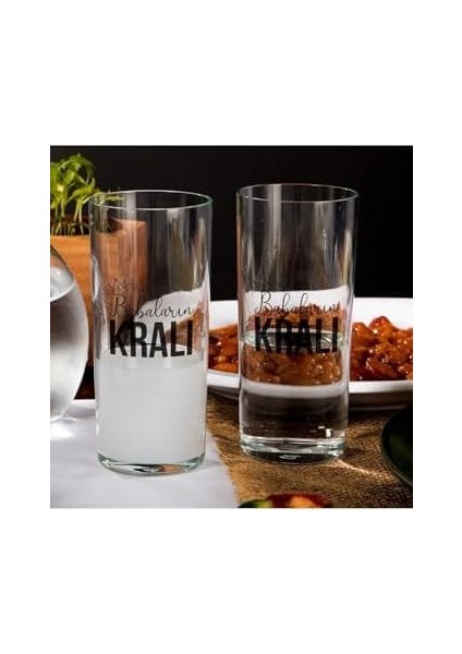 Babaların Kralı Tasarımlı Babalar Günü Hediyesi Rakı Kadehi Seti modelleri