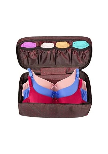 Minufco Kadın Makyaj Fırçası Sütyen Saklama ve Iç Çamaşırı Düzenleyici Bordo Makyaj Çantası modelleri