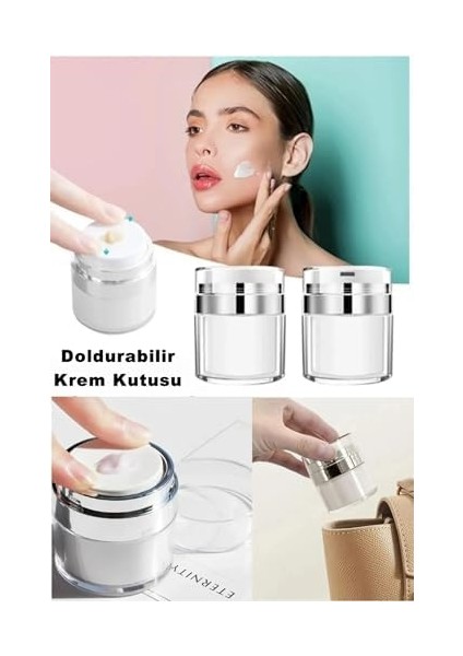 Safestore 30 ml Krem Kutusu Kozmetik Kavanoz Akrilik Krem Doldurulabilir Vakumlu Şişe Basın Stili Krem Kavanoz modelleri