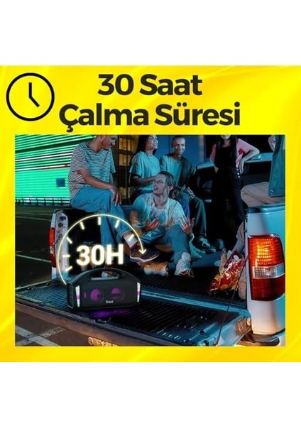 Stormbox Blast 90W 30 Saat Oynatma Süresi Ipx7 Su Geçirmez Rgb Taşınabilir Tws Bluetooth Hoparlör Siyah modelleri
