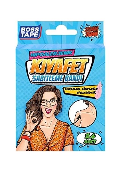 Boss Tape Kıyafet Sabitleme, Dekolte Kapama ve Vücut Bandı Biyouyumluluk Sertifikalı (Şeffaf / 0,75) fiyatları