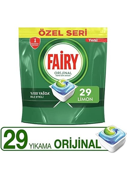 Fairy Hepsi Bir Arada Bulaşık Makinesi Deterjanı Kapsülü/tableti 29 Yıkama Özel Seri fiyatları