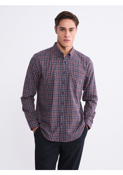Yeni Sezon Regular Fit Uzun Kollu Ekose Erkek Gömlek