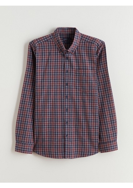 Yeni Sezon Regular Fit Uzun Kollu Ekose Erkek Gömlek indirimleri