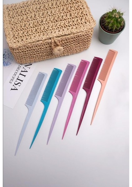 Okavango Tarak Seti 6 Adet Rengarenk Krepe Saç Ayırma Tarağı, Kadınlar Için Tarak Kuyruk Tarağı Saç Ayırma Tarağı Saç Şekillendirme Araçları Saçları Ayırmak Için Tarak Plastik fiyatları