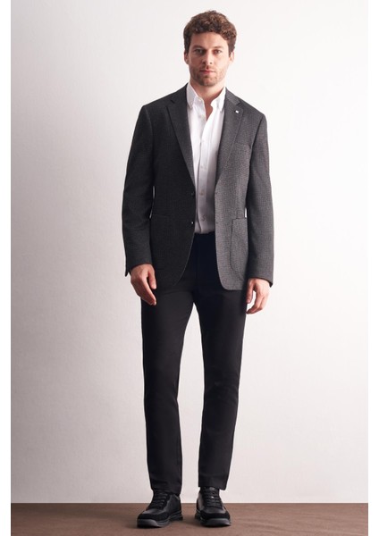 Siyah Mono Yaka Kendinden Desenli Esnek 6 Drop Comfort Fit Classic Ceket 1002255154 fiyatları