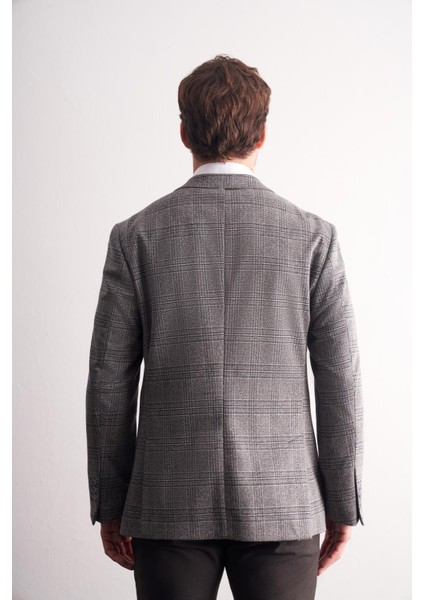 Siyah Mono Yaka Ekose Desen Pamuklu 6 Drop Comfort Fit Classic Ceket 1002255152 indirimleri