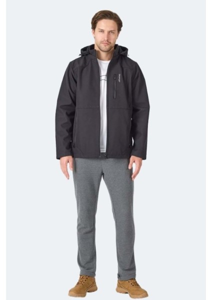 Harmonic Erkek Siyah Softshell Kapüşonlu Fermuarlı Mont - Siyah indirimleri