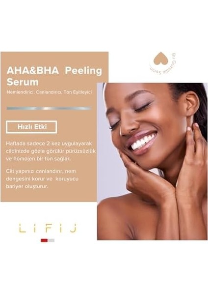 Lifij Aha&bha Serum, Canlandırıcı ve Cilt Tonu Eşitleyici Yüz Peeling (30ML)