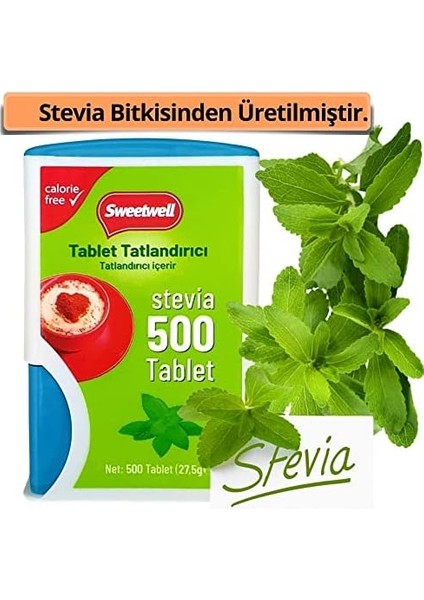 Sweetwell Stevia Tablet Tatlandırıcı 500 Tablet x 3 Adet Sıfır Kalori fiyatları