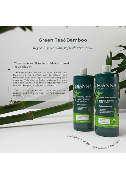 Bianna Makyaj Temizleme Suyu C Vitaminli Bambulu ve Yeşil Çaylı Makyaj Temizleyici - 400ML modelleri