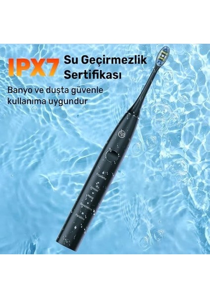 Npo Nicefeel X610-Z Dakikada 40000 Titreşim, Şarjlı Sonic Profesyonel Diş Fırçası (Siyah)