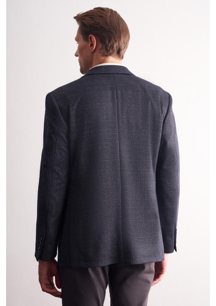 Lacivert Mono Yaka Kareli Desen Esnek 4 Drop Comfort Fit Classic Ceket 1002255156 indirimleri