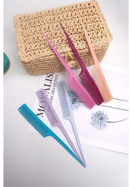 Okavango Tarak Seti 6 Adet Rengarenk Krepe Saç Ayırma Tarağı, Kadınlar Için Tarak Kuyruk Tarağı Saç Ayırma Tarağı Saç Şekillendirme Araçları Saçları Ayırmak Için Tarak Plastik modelleri